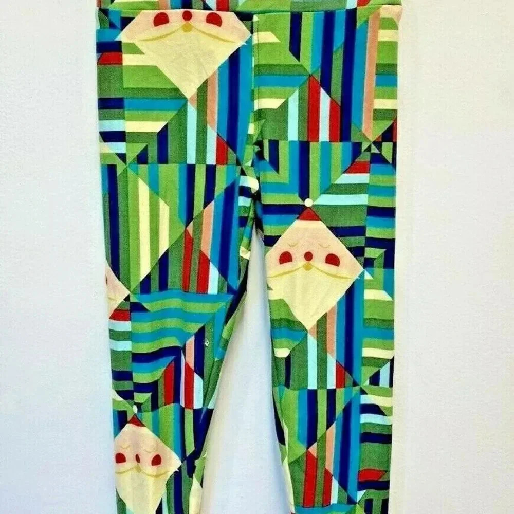 LULAROE Child Stretchy Slim Fit Lot of 2 Casual Holiday Theme Legging Pants - Picture 6 of 8